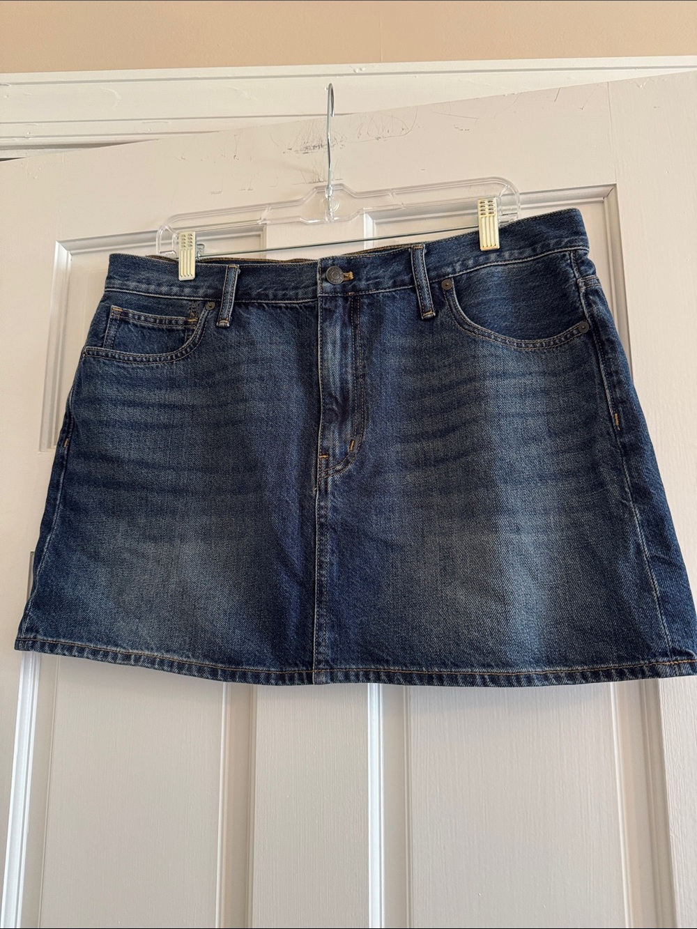 Madewell Blue Denim Mini Skirt Dark Wash